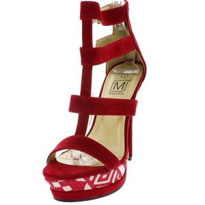 Maker's Shoes Shoes - Chaka Tribal Red Platform Heels Maker's Shoes Shoes - Chaka Tribal Red Platform Heels